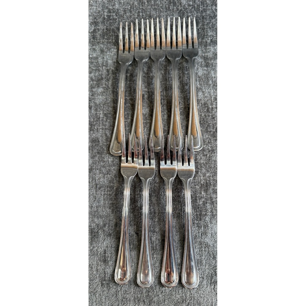 International Stainless Gourmet Salad Forks Set of 9 Silverware Flatware China